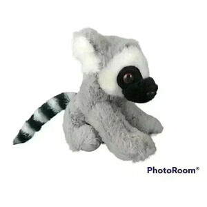 The Petting Zoo Ring Tailed Lemur 11" Stuffed Animal Plush Soft Toy Black Gray